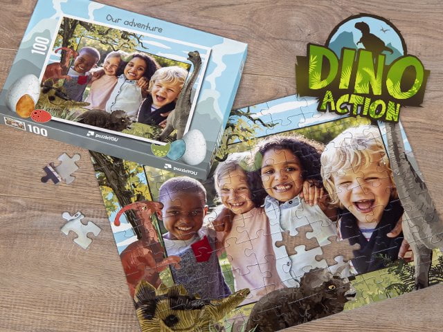 Dinosaurpuslespil til børn