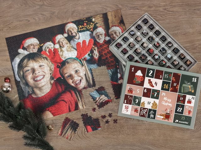 Puslespilsjulekalender med egne billeder