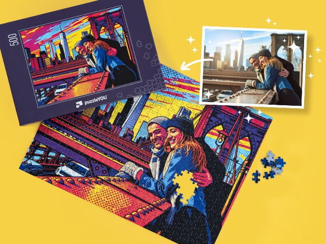 Puslespil med eget billede AI Art - Pop Art